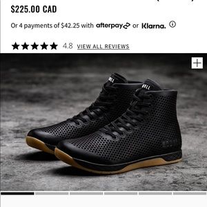 NoBull project high top black gum leather trainers